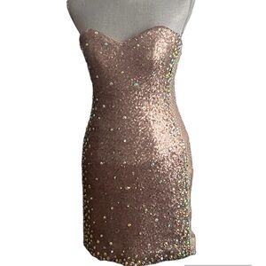 Let’s Fashion Gold Sequin Mini Dress